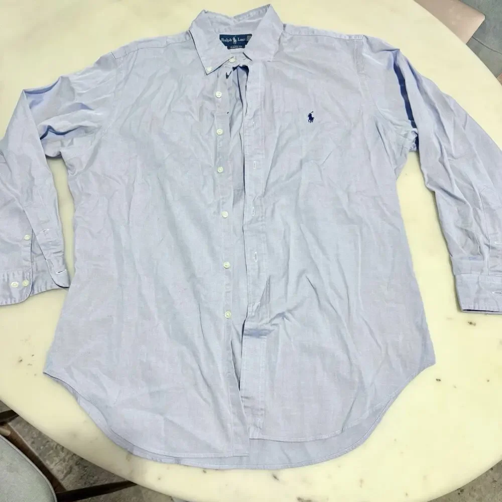Polo Ralph Lauren Men’s Classic Fit Light Blue Button Down Shirt Size 16 32/33